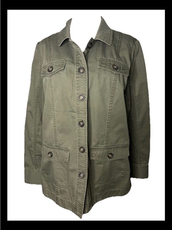 Jackets & Blazers - Lord & Taylor Green  100% Cotton  Cargo Jacket Women’s Large